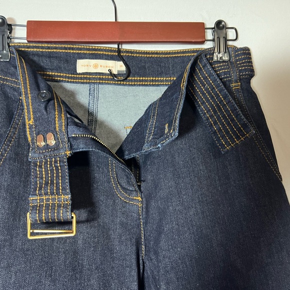 Tory Burch dark wash wide leg trouser jean pants size 26 - Picture 3 of 12
